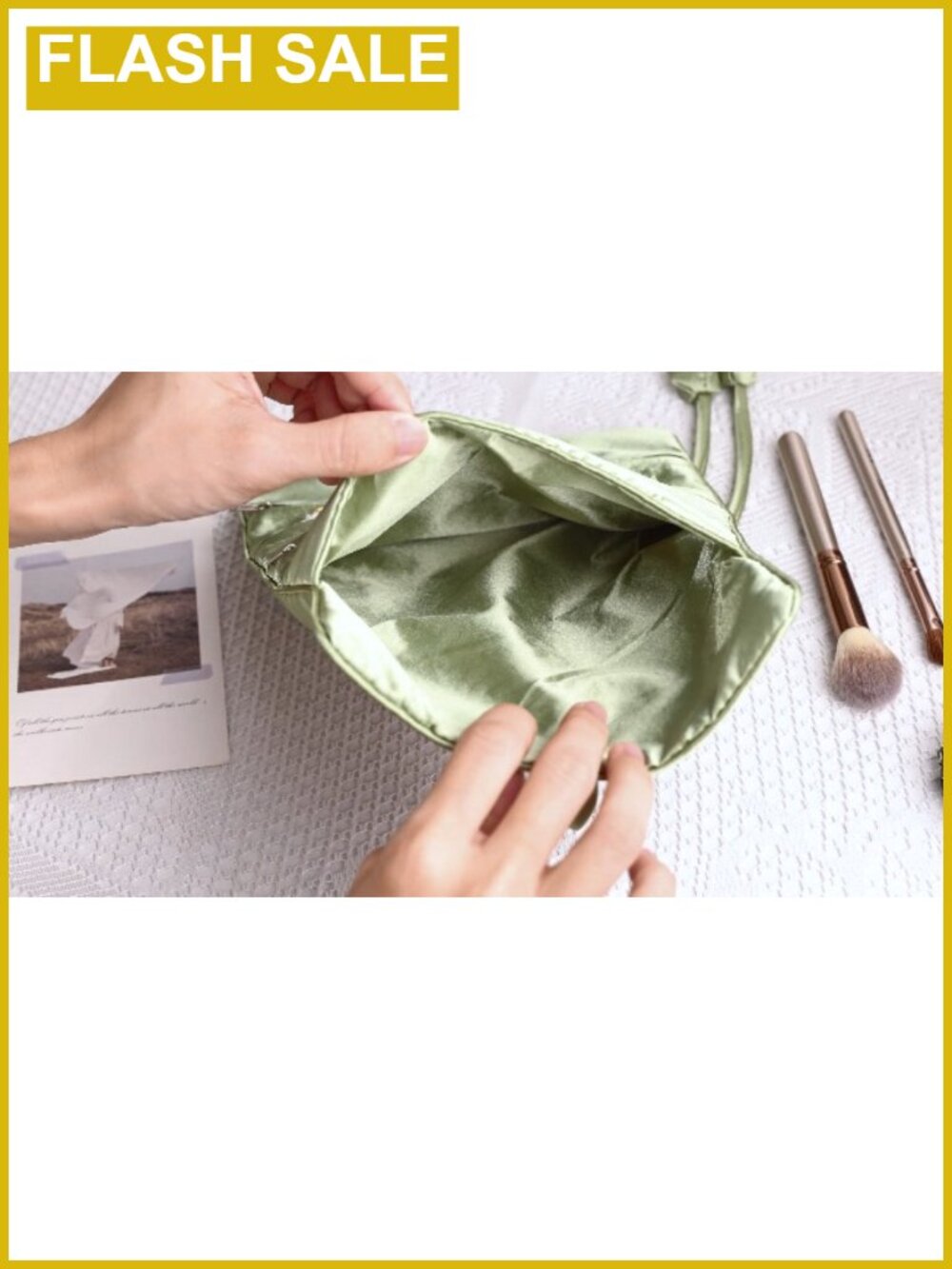 Embroidery Travel Jewelry Bag Roll Organizer with Zipper Pockets - Picture 5 of 6